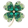 Stylish retro crystal four-leaf clover corsage temperament fashionable and versatile exquisite chic light luxury brooch St. Patrick's