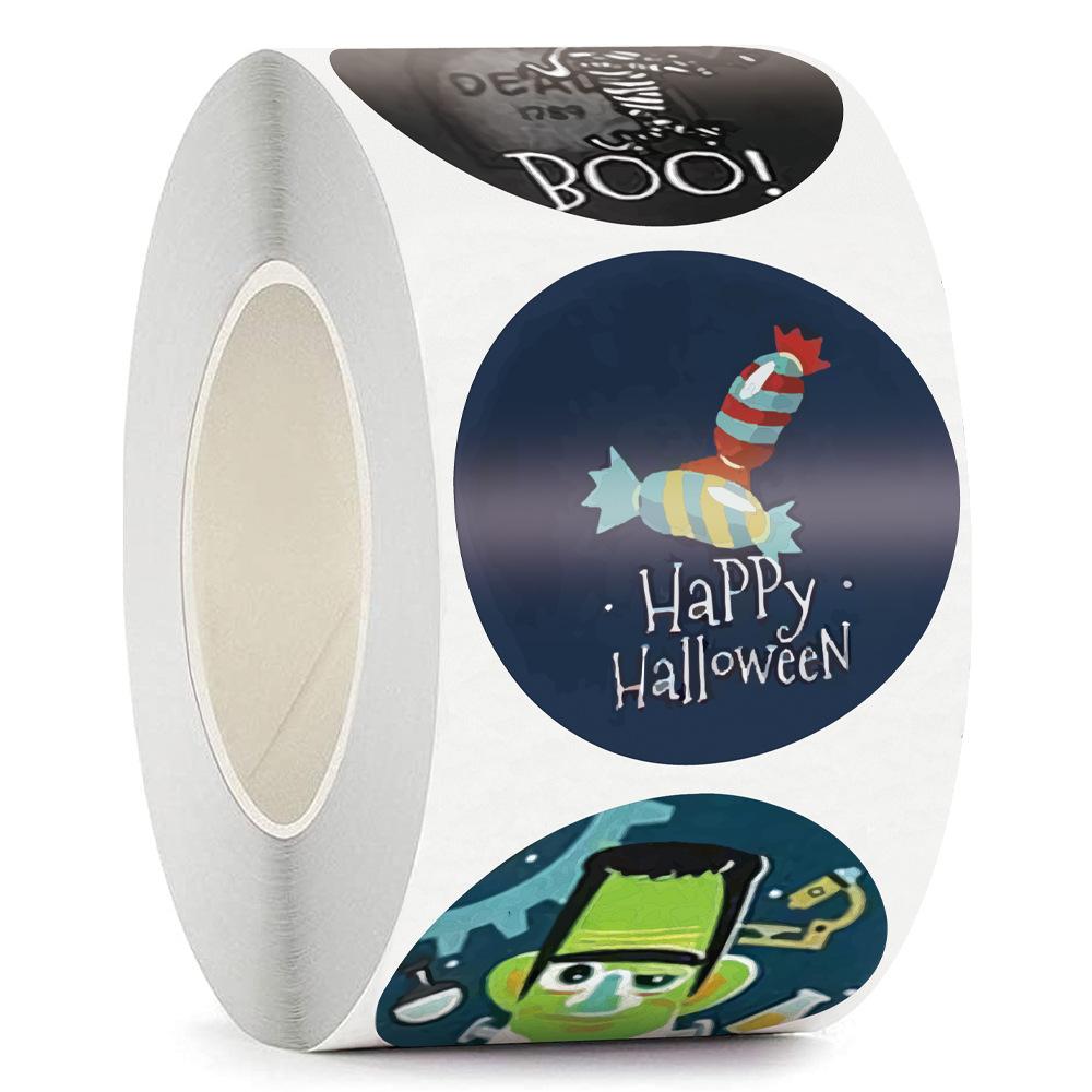 100-500pcs Halloween Paper Stickers Decor Pumpkin Ghost Gift Lable Seal Sticker Candy Bags Stickers Packaging Sealing Labels