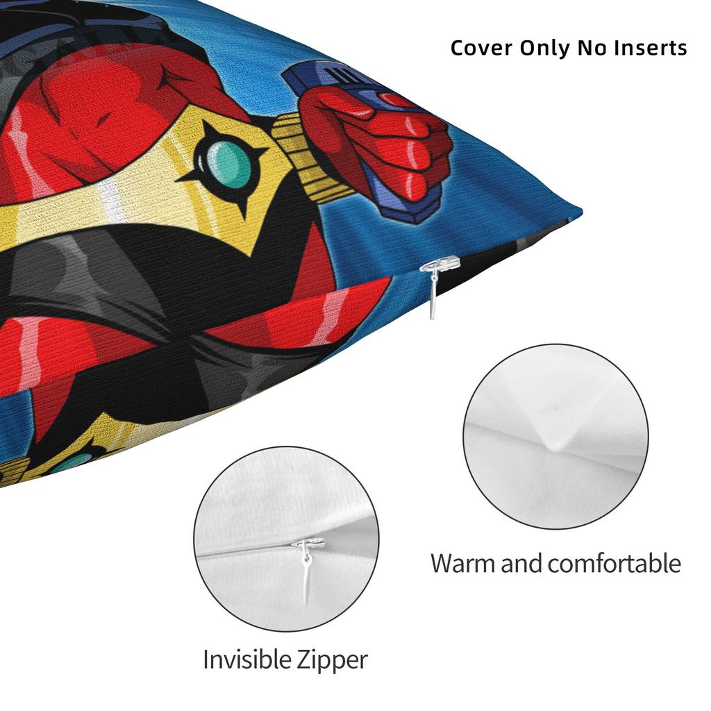cartoon Rocket Punch Mazinger Z Pillow Cover Retro Trendy Pillow Case For Sofa Home Decoration Soft Cushion Cover Gift Idea