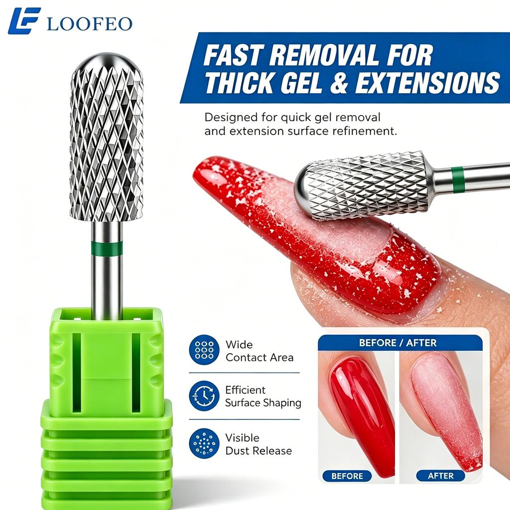 1pc Round Top Cylinder Nail Drill Bit Nail Milling Cutters Stainless Steel Nail Bits for Acrylic Gel Removal Nail Shaping Manicure E File Salon Tool