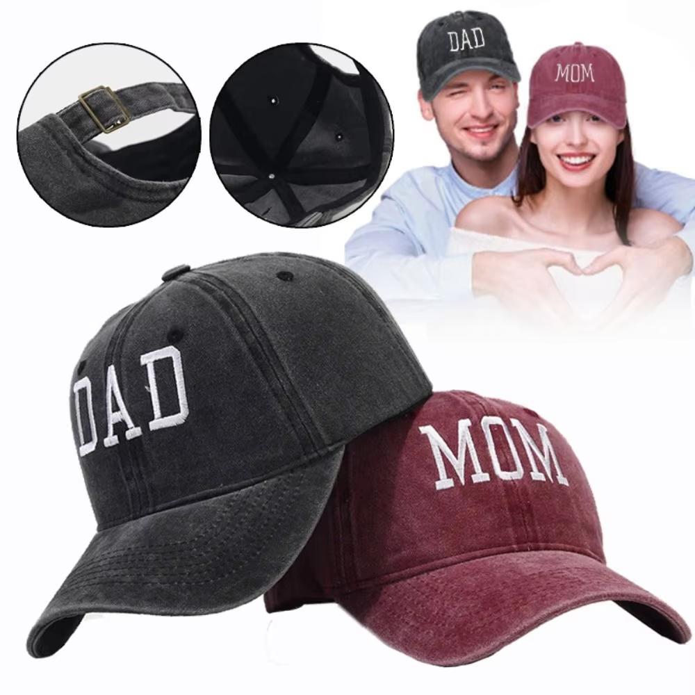 Mom and Dad Embroidered Baseball Hat Retro Sports Running Sunscreen Leisure Daily Versatile Travel Duck Tongue Hat