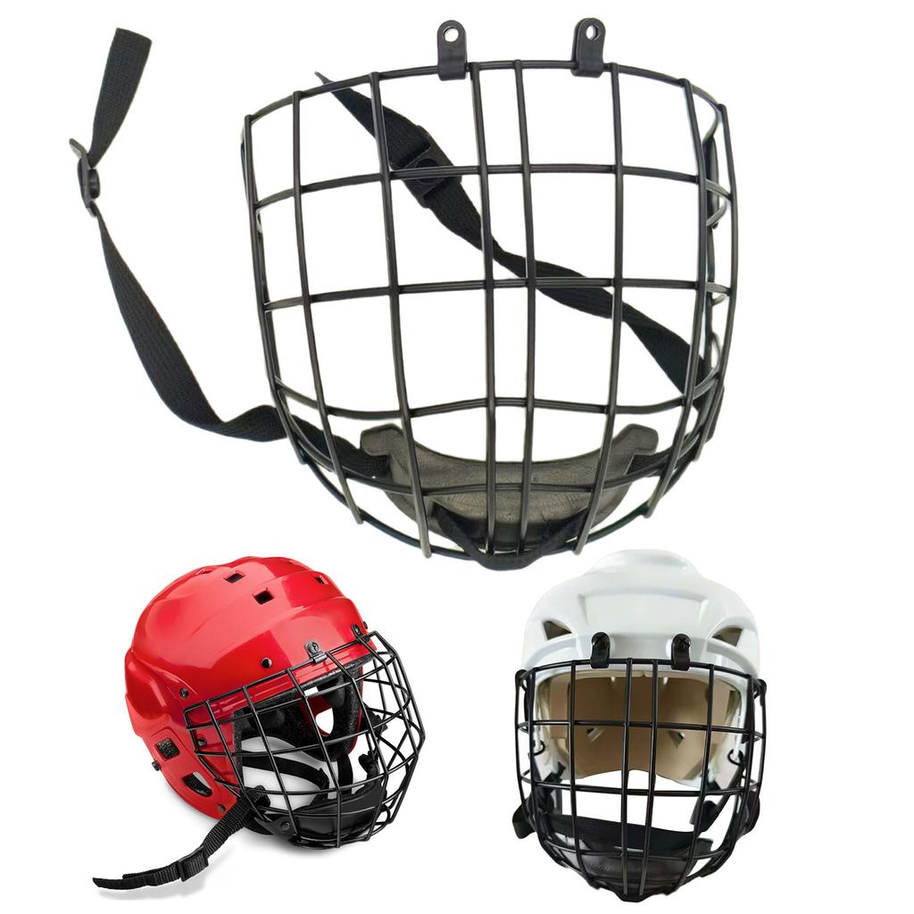 Voller Hockeyhelmkäfig, Hockeyhelm, Metallnetz-Gesichtsmaske, kratzfester Eishockeyhelm-Gesichtsmaskenkäfig für Jugendliche und Erwachsene