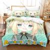 Cool Pikamee Amano Duvet Cover + 2 Pillowcases, VTuber Anime Print Bedding Set Soft Bed Linen for Fans Bedroom Decor