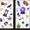 PVC Decorative Clings 2Pcs Halloween Static Window Clings, Glass Sticker with Pumpkin Ghost Bat Seasonal Home Decor Spider Ball Decals, Reusable Wall