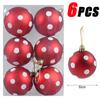 6Pcs Christmas Ball Ornaments With Painted Xmas Tree Hanging Pendant New Year Gifts For 2025 Christmas Navidad Party Decoration