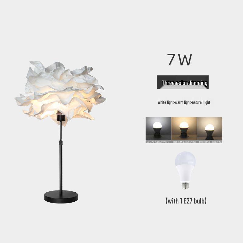 Cloud Straight Tube Floor Lamp with Paper Lampshade for Living Room, Bedroom, and Restaurant Decor.