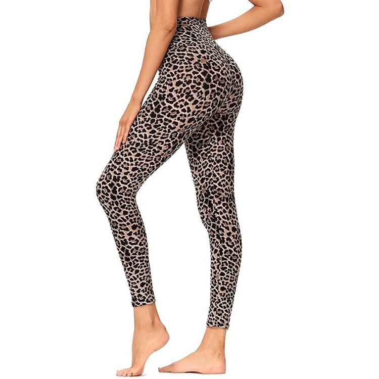 High-waisted Peach-bottom Yoga Trousers Outdoor Tummy-slimming Stretchy Form-fitting Quick-drying Sports Leggings for Women with A Printed Design