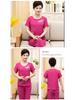 Women's Summer Cotton & Linen Pajama Set – Short-Sleeved Two-Piece for Middle-Aged & Elderly, Suitable for Indoor & Outdoor Wear.