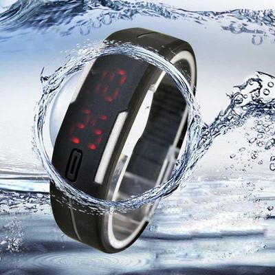 Ultra Thin Men Girl Sports Silicone Digital LED Sports Wrist Watch
