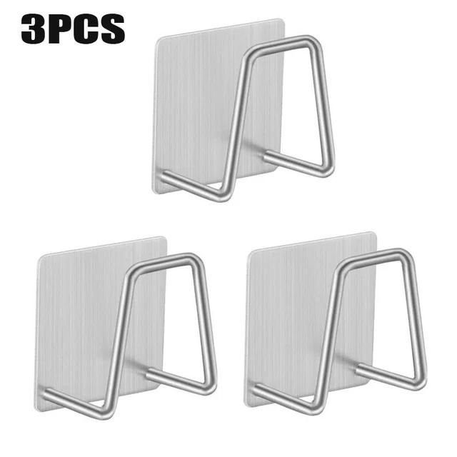 New Kitchen Stainless Steel Sponges Racks Self Adhesive Sink Sponges Drain Drying Rack Kitchen Sink Accessories Storage Holders
