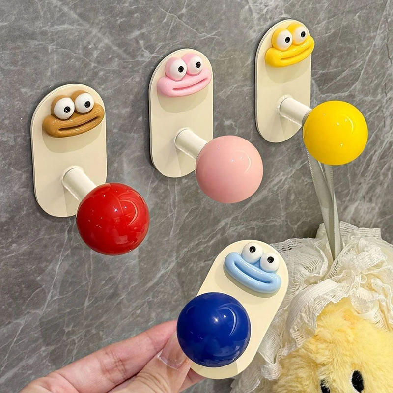 4 Pcs Bathroom Hook No Drilling No Trace Clothes Hook Strong Load-Bearing Bathroom Towel Adhesive Hook