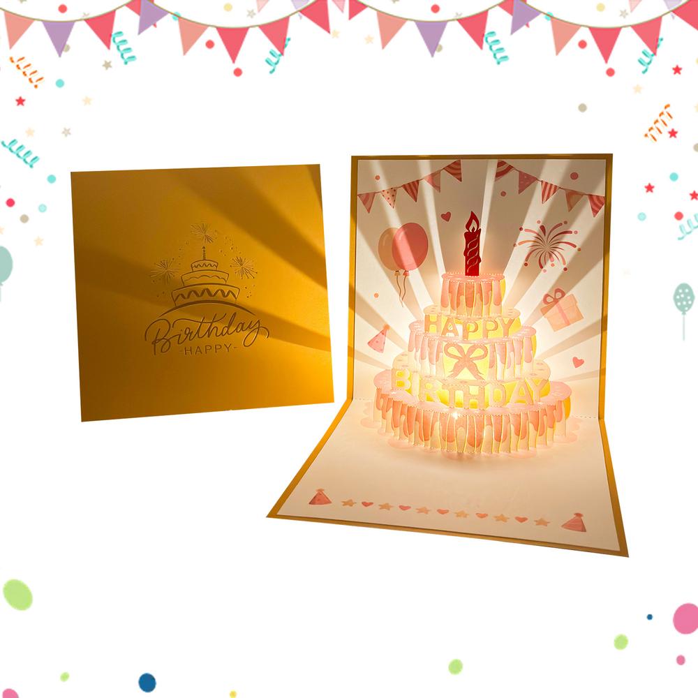 3D Popup Birthday Card Happy Birthday Cards Postcard Keepsake Celebration Decoration For Men Wife Kids Husband Daughter Sister
