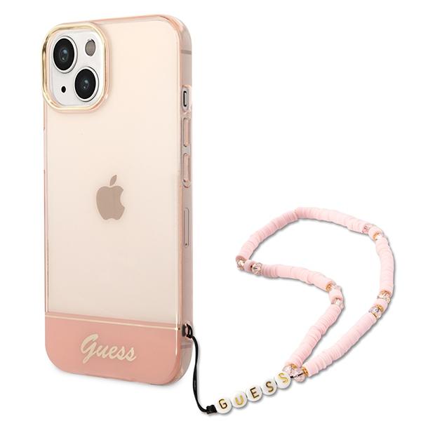 Guess Guhcp14Mhgcohp Iphone 14 Plus / 15 Plus 6.7 Różowy/Pink Hardcase Translucent Pearl Strap