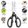 Multifunctional Stainless Steel Kitchen Scissors for Meat, Bones, and Fish