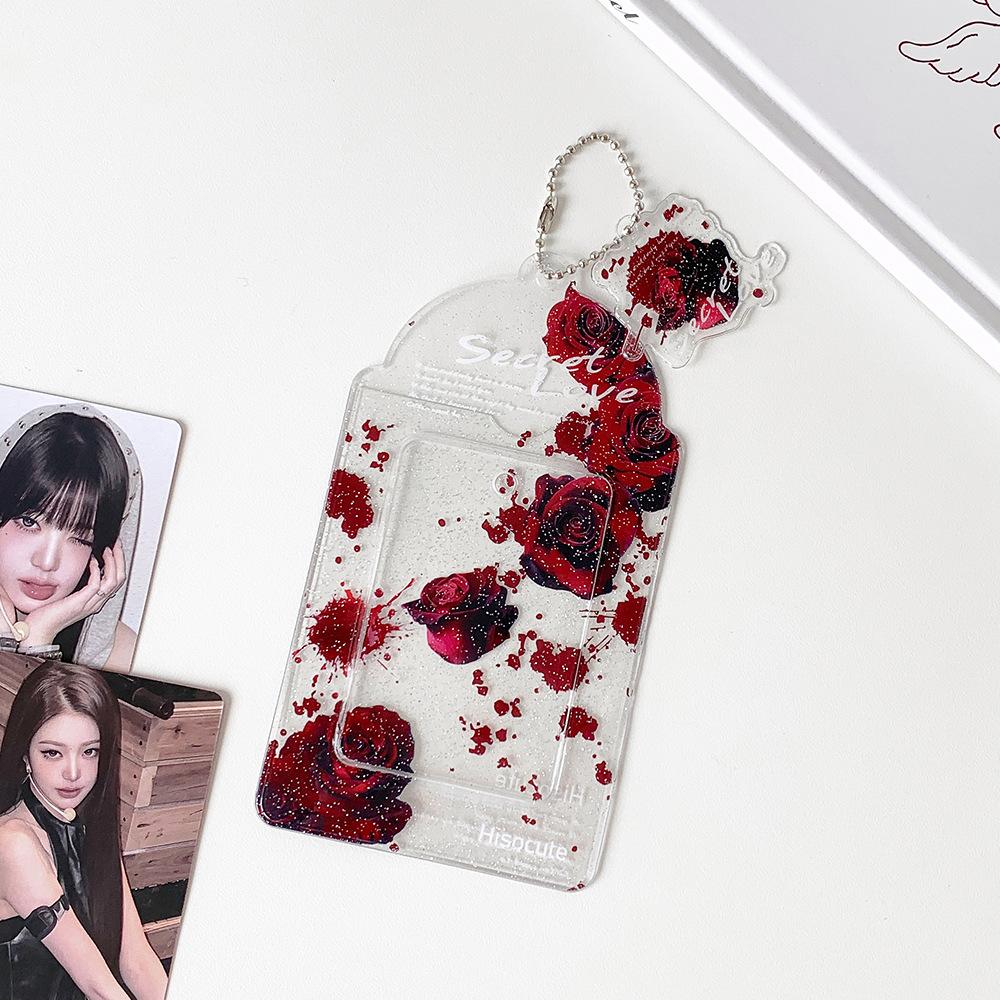 

Transparent Id Holder Decorative Instax Photo Keychain Pvc Card Holder Glitter Kpop Card Display For Concerts Kpop Fans Fan