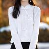 Chinese-style Knitted Sweater, Women's Button-up Floral Jacquard Stand-up Collar Spring Retro Base Layer