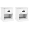 Table de chevet - Maison Exclusive - Blanc - Bois d'ingénierie - 1 tiroir + 1 niche