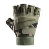 Customized Logo Leather Lightweight Unisex Winter Half Finger Pull-On Bike Gloves Daily Use-Tactical Protection