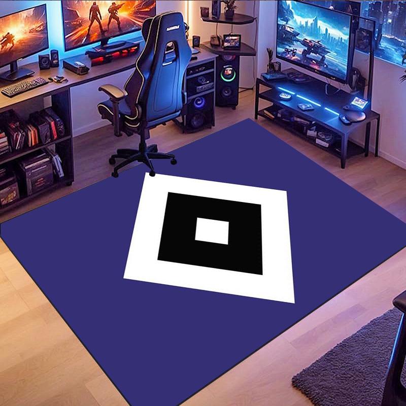 Hamburger SV Geometrisches Logo Teppich, Lila Hintergrund Quadratischer Druck Bodenmatte, Rutschfester Teppich Heimdekoration