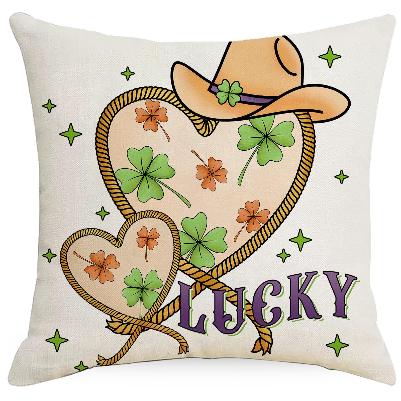 

New St. Patrick S Western Denim Style Irish Festival Pillow Cover Decorative Cushion Cover Premium Durable Quality 45 * 45Cm