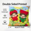 MMonchhichi Cute Cushion Cover Plush Fabric Soft DoubleSided Printed Sofa Warm Winter Home Child Gift Pillow Case