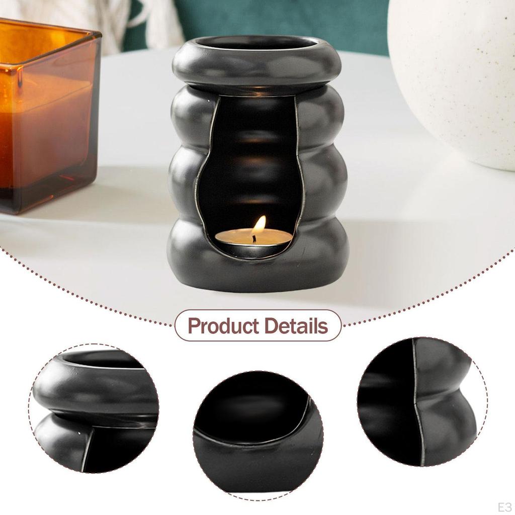 Ceramic Burner for Essential Oils, Tealight Holder, Decoration, Elegant, Removable Decorative Melt