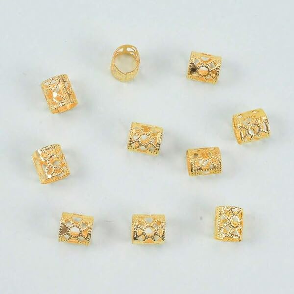 Set of 60 Butterfly Hair Rings, Heart Shape, Gold and Silver, for Braiding, Kids Hair Clips, Hair Tips, Hair Beads, Hair Ornaments, Makeovers, Flashy