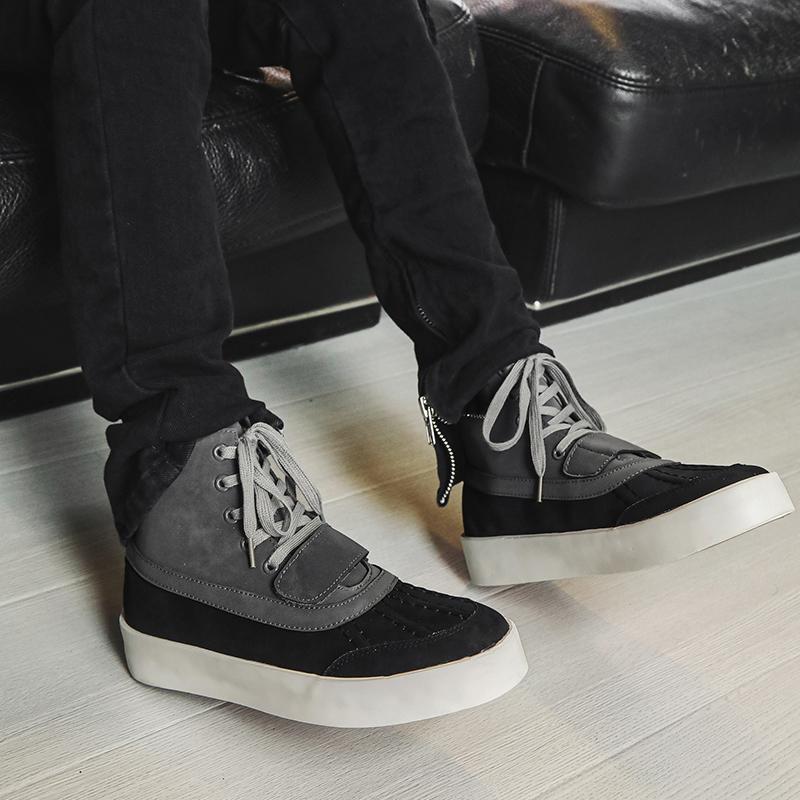 Fashion 2024 Men's Japan Karajuku Korean Style Fashion Streetwear Thick Platform Casual Black Leather Shoes Lace Up Sneakers Shoes