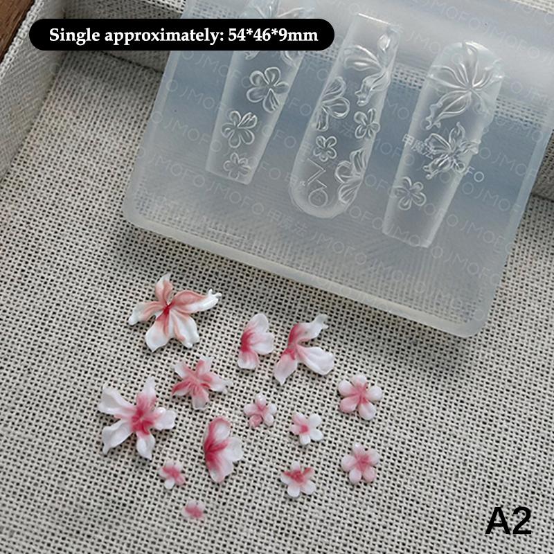 1PC 3D Silicone Mold For Nail Art Design Relief Lily Of The Valley Flower Nail Parts Manicure Templates Plates Tools Accessories