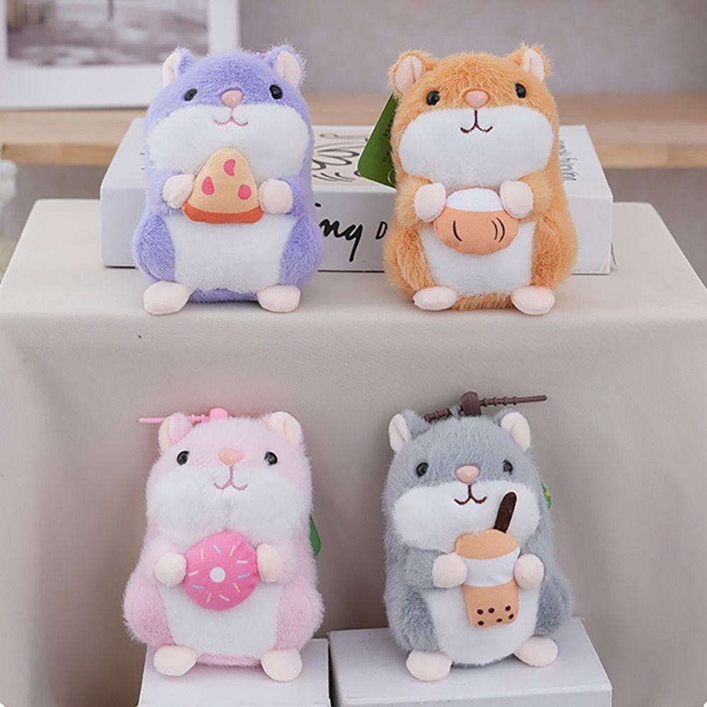 Cute Cartoon Hamster Keychian Pendant Hairry Multicolor Plush Animal Doll 13Cm Stuffed Animals Kawaii Plush Toy All Age