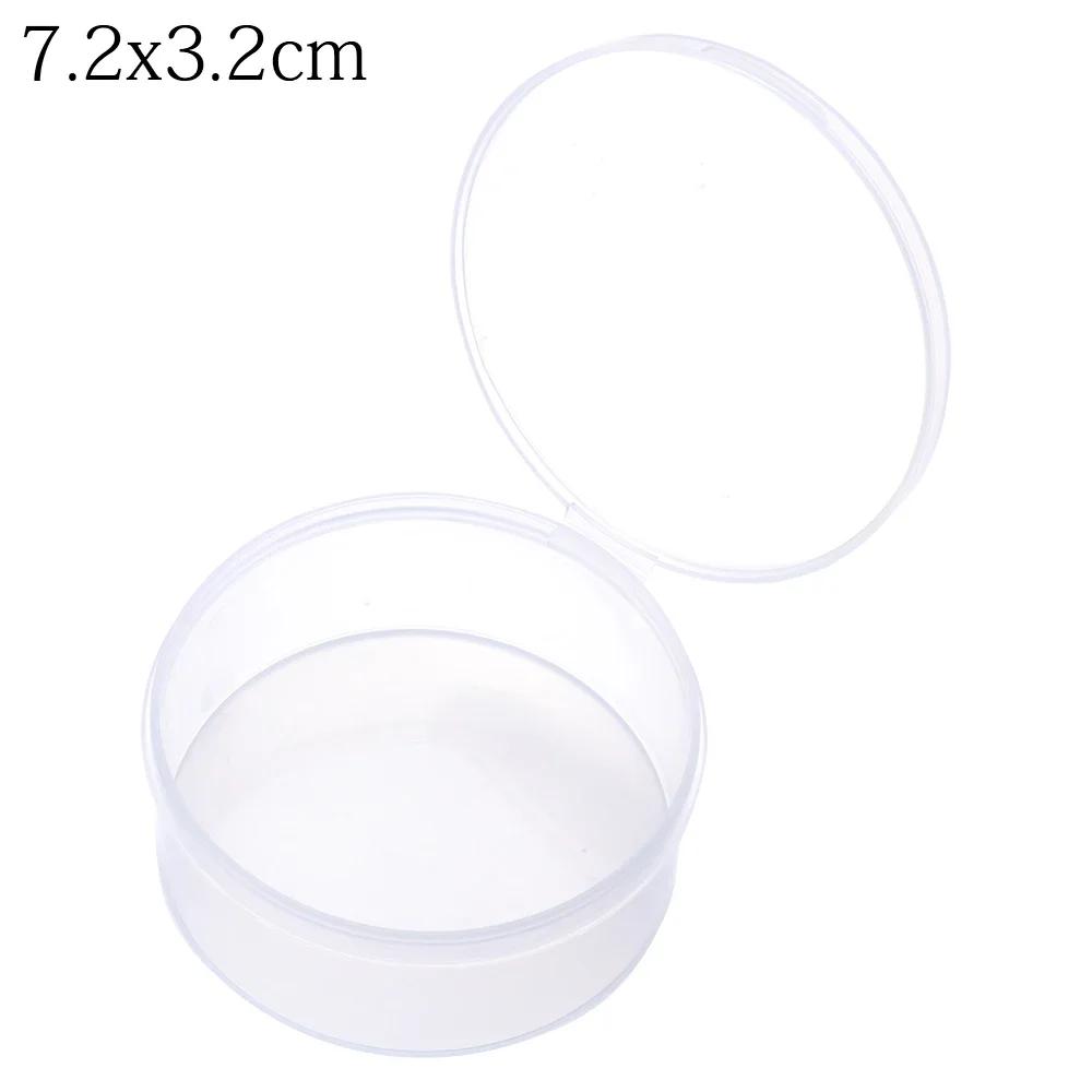 Square Round Plastic Transparent Storage Box Small Items Sundries Organizer Case Jewelry Beads Container Box Tools Accessories