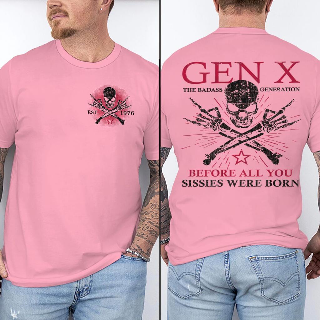 Est 1976 Vintage Gen X Magliette Grafiche Unisex Unisex Divertenti Stampa Generazione X Top Manica Corta Girocollo Maschile Streetwear