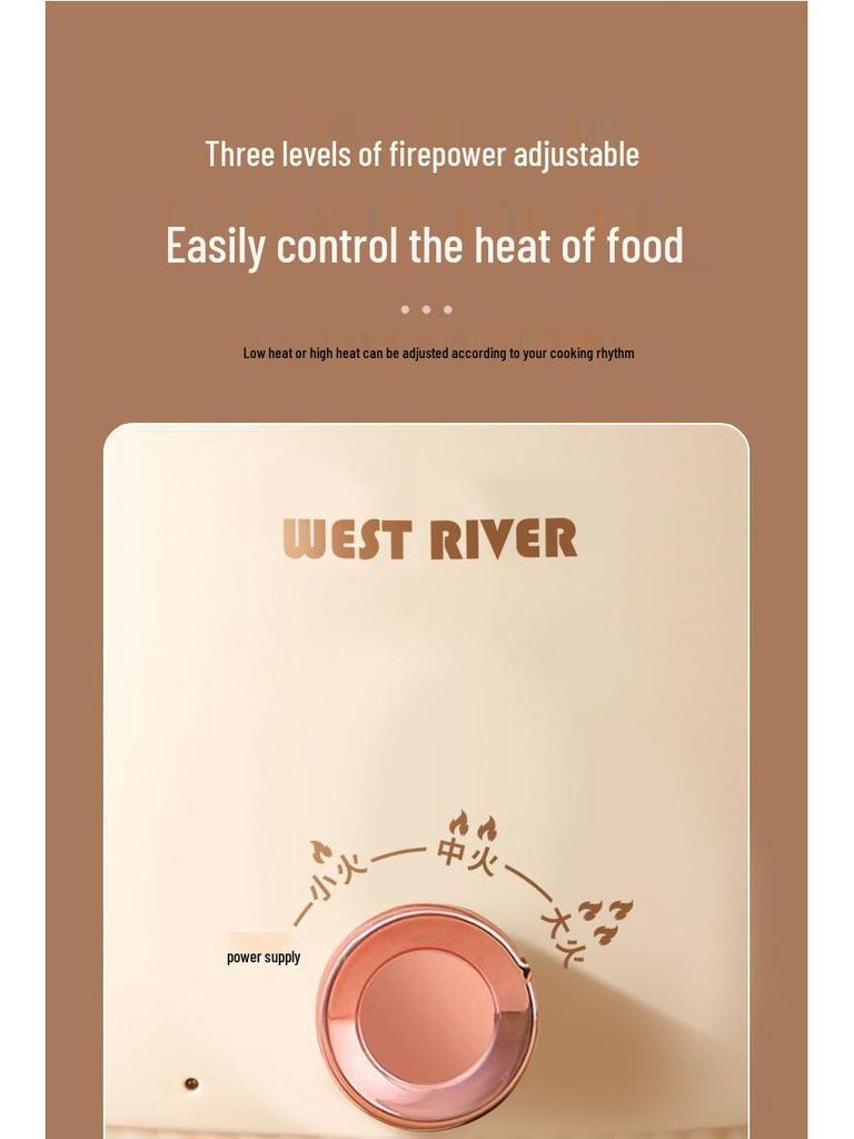 German Multifunctional Electric Cooking Pot: Fry, Steam, Boil, and Cook Rice with Non-Stick Surface