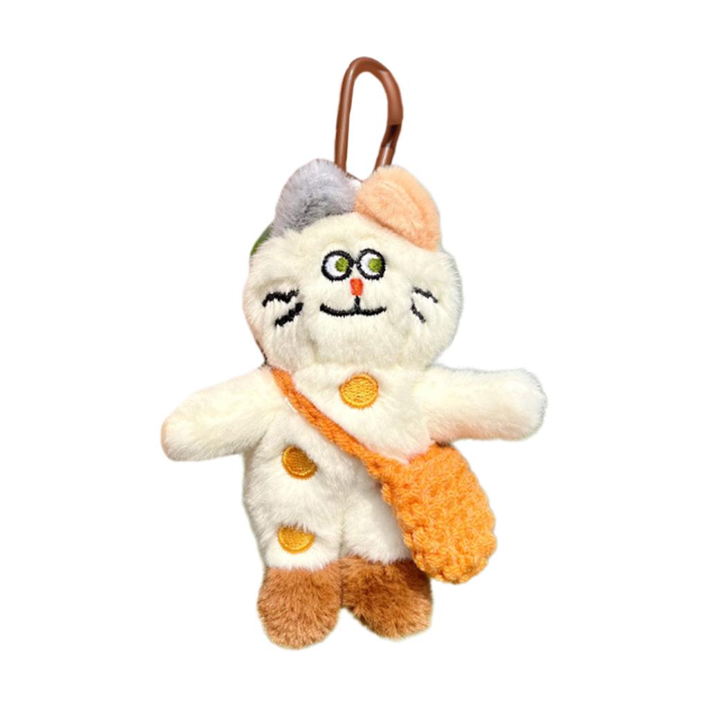 Figlarny Pluszowy Kot Brelok Ozdoba na Torbę Moda Ozdoby na Klucze Zawieszka Urok do Torby Lalki Prezent dla Modnej Osoby