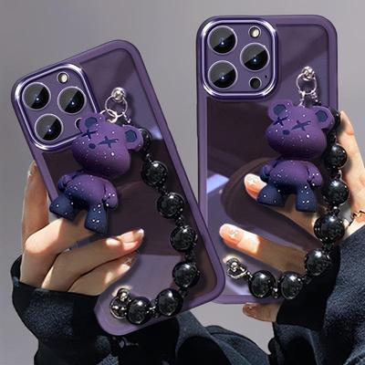 Custodia Trasparente Braccialetto Orsetto per iPhone 16 Pro Max/14/15 - Nuova Cover Protettiva alla Moda