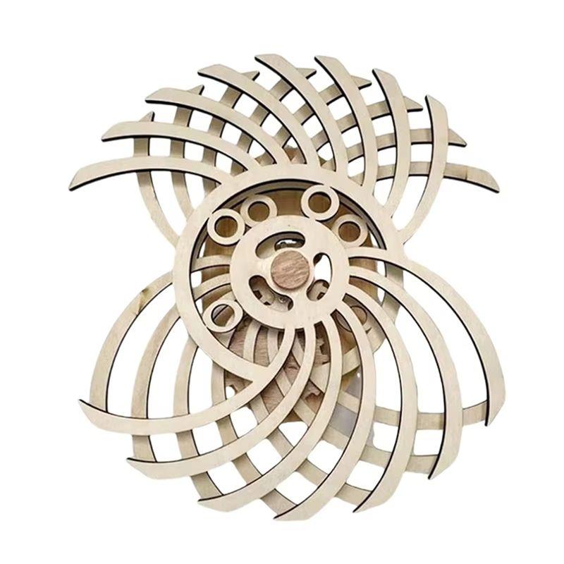 M-Modern-Handmade Retro Dynamic Sculpture Dynamic Wall Art Wooden Windmill Reverse Statue For Living Room Home Decoration Crafts