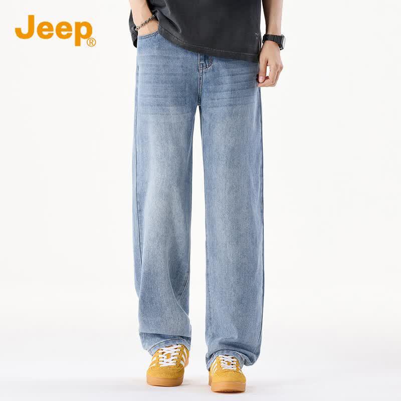 Jeep Men's Summer Tencel Blend Loose Straight Jeans