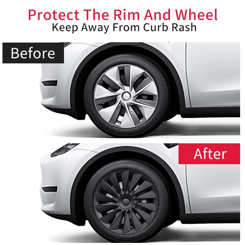 4PCS Wheel Cover for Tesla Model Y 2020-2024 Automobile 19 Inch New Blade Hubcap Wheels Cover Full Rim Hub Caps Accessories
