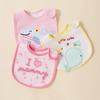 Three layer children's and baby bibs, U-shaped bibs, newborn saliva wipes, food saliva wipes, three piece set
