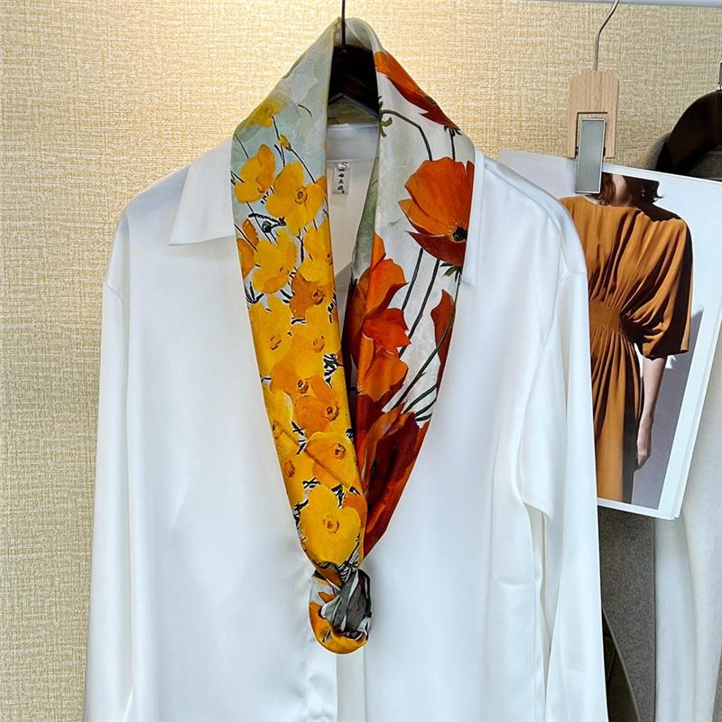 106*106cm 100% Maulbeerseide Hochwertiger doppelseitiger quadratischer Schal Schal Halstuch