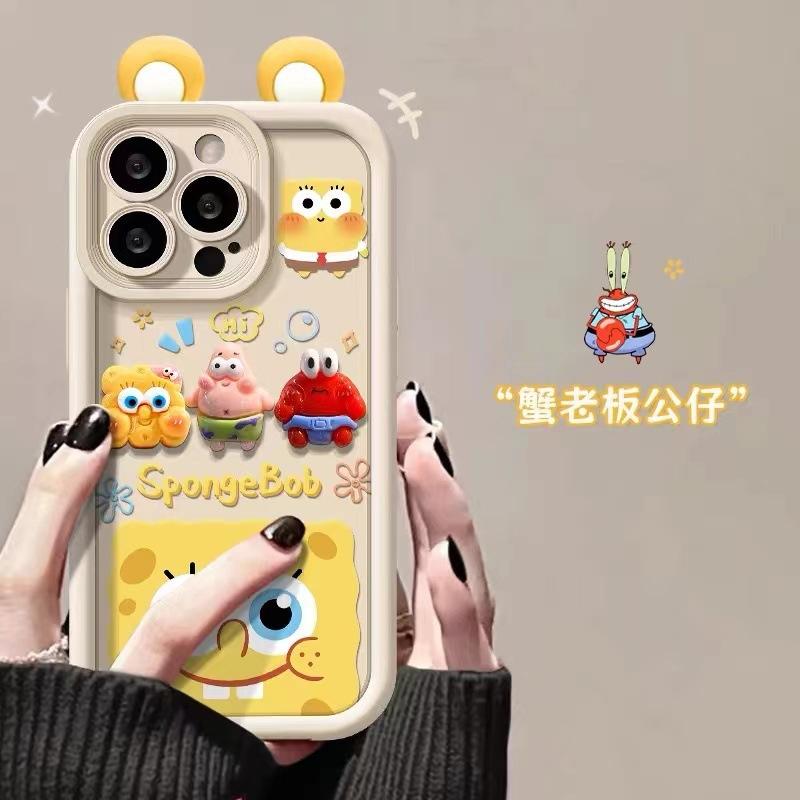 Cute sponge doll for Transsion INFINIX new mobile phone case note40 three-dimensional cartoon with soft ears