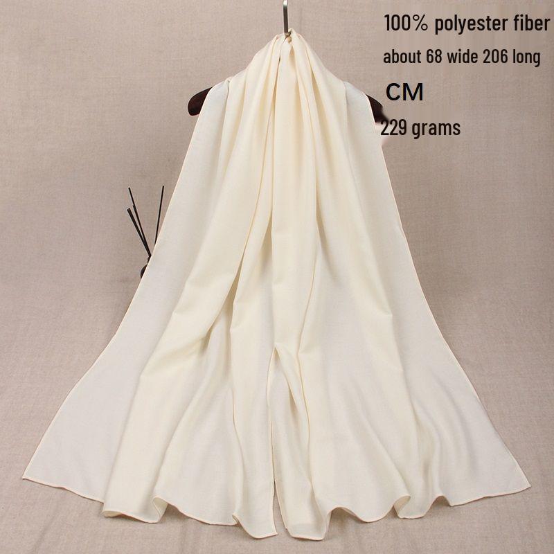 Pure White Medium-Thickness Soft Skin-Friendly Unisex Scarf Shawl
