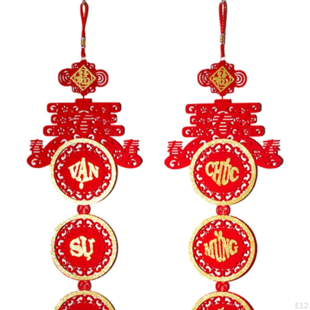 Chińska wisząca dekoracja na Rok Wiosenny Znak na drzwi Festiwalu Wiosny Dekoracja księżycowa Błyskotka z frędzlem