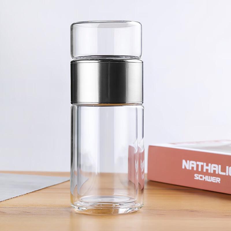 SX Portable Double-Layer Tea Infuser Glass Cup