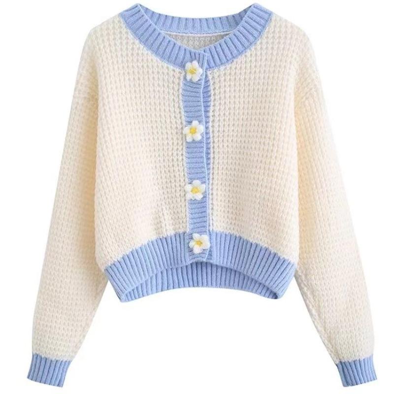 Women's Soft Chic French-Inspired Niche Knit Cardigan Jacket Spring Japanese Retro Lazy Vibe Sweater Outerwear