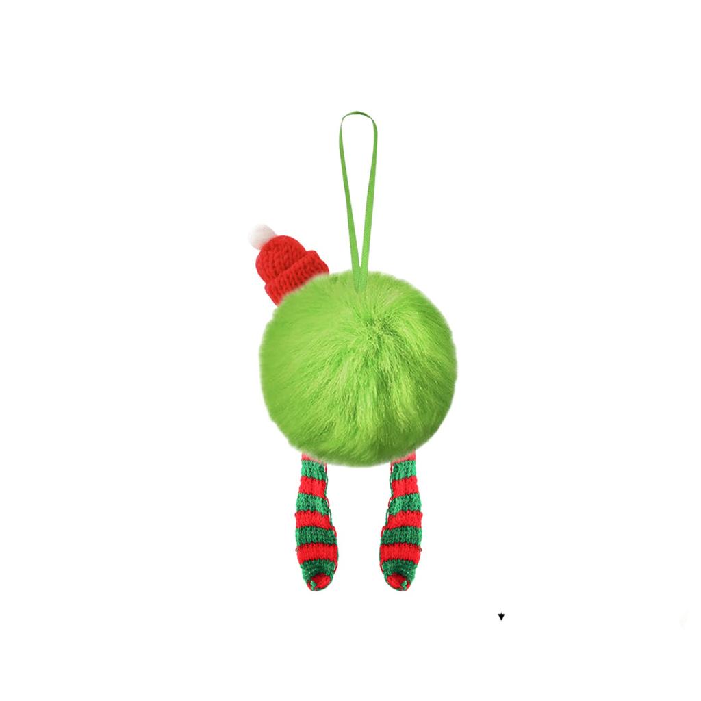 Christmas Rolling Ball Pendant: Fluorescent Green Faux Balls