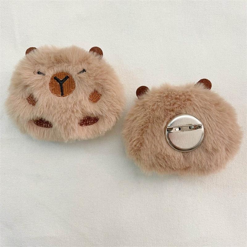 Adorable Capybara Toy Brooches Soft and Comfortable Pin Perfect for Craft Lovers