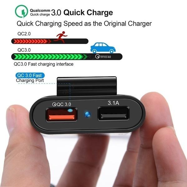 Univerzální 4 porty USB nabíječka do auta Přední sedadlo Zadní sedadlo QC3.0 Rychlé nabíjení USB adaptér pro nabíječku do auta USB Rychlá nabíječka
