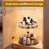 2 Tier 360° Rotating Storage Rack Adjustable Height Pill Bottle Organizer Transparent Seasoning Bottle Storage Rack for Kitchen