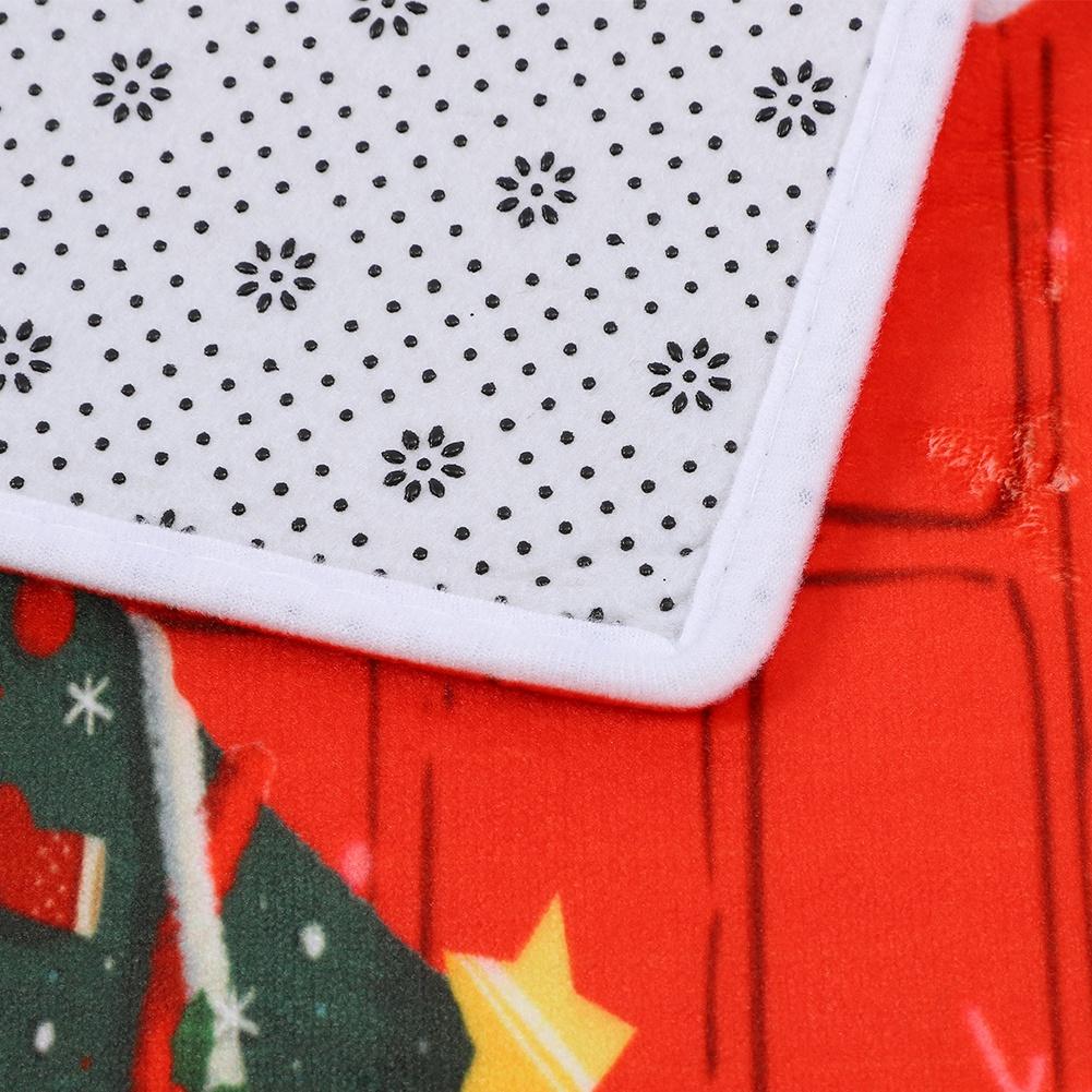 Christmas Door Mat Floor Rugs Santa Snowman Pattern Doormat Flannel Bath Absorbent Mats Home Decor